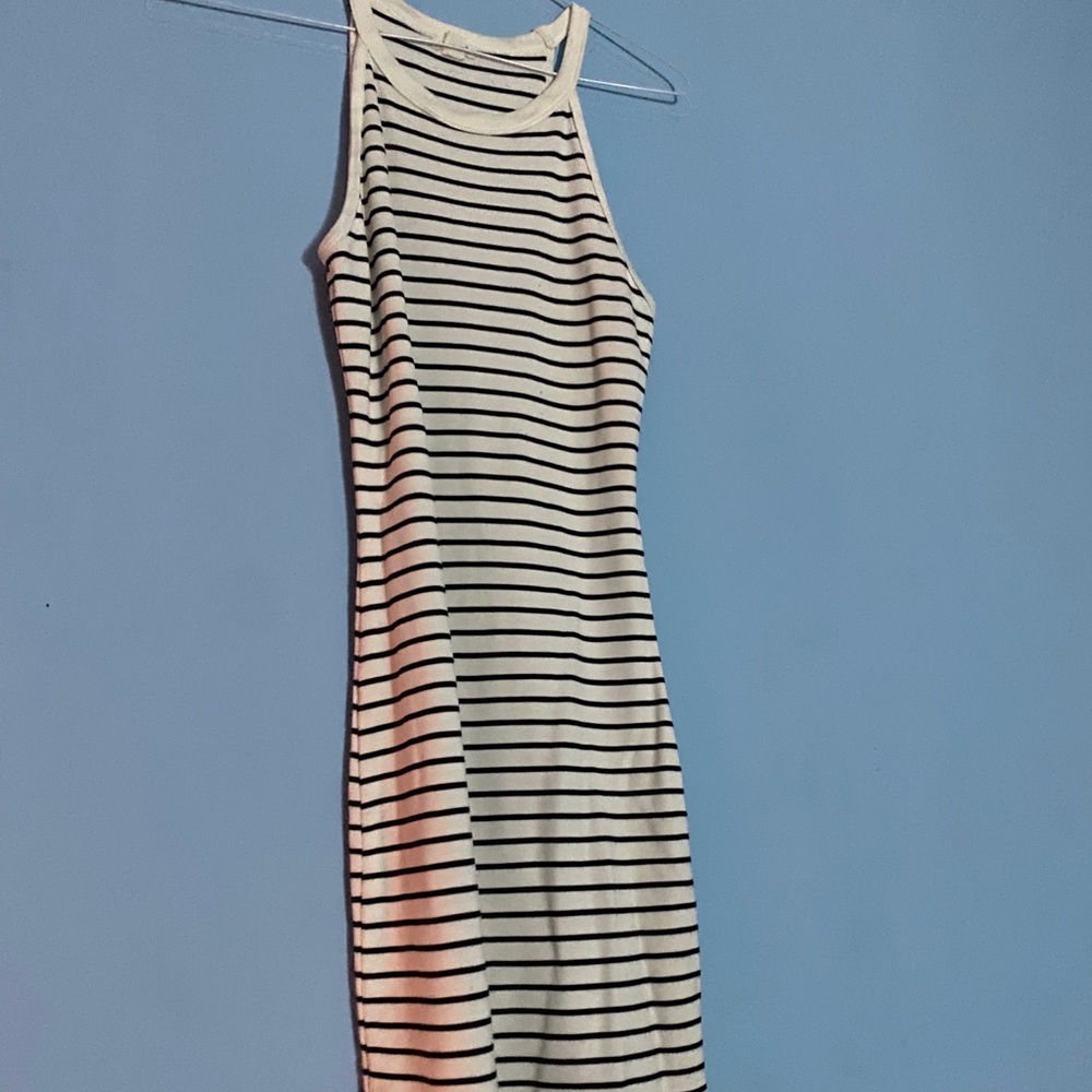 COPY - Body con white and black striped dress